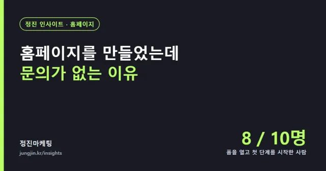 홈페이지를 만들었는데 문의가 없는 이유